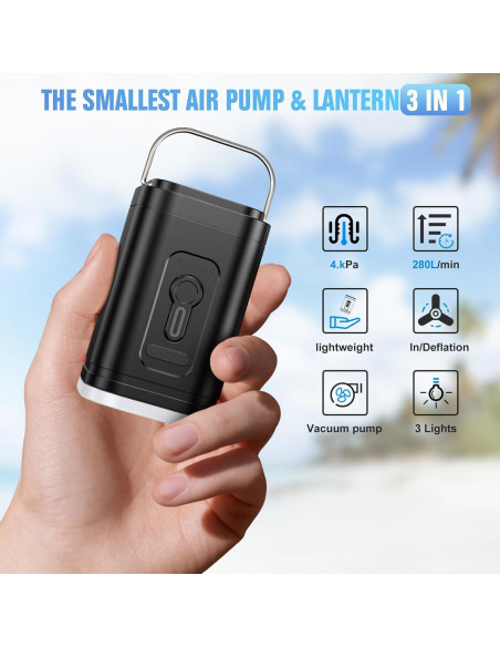 Bomba de aire portátil LILTSDRAE recargable 30W 4 kPa