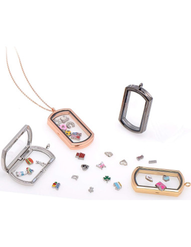 Collar Locket Rectangular Magnético JAYP Negro 43 cm