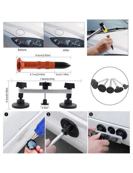 Kit de Reparación de Abolladuras BlueFire 58 Piezas