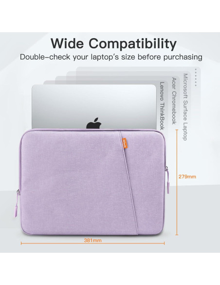 Funda para Laptop JETech 15" Impermeable Púrpura Claro