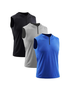Camisetas sin mangas Neleus para hombres, paquete de 3