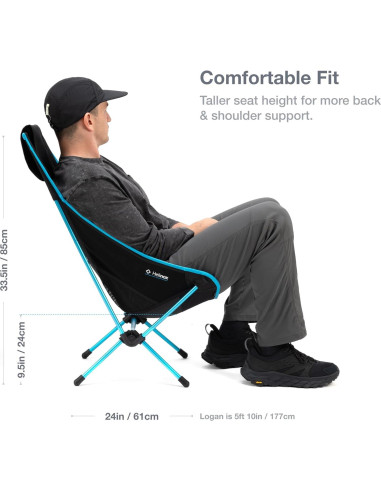 Silla Helinox Dos Ultraligera Plegable con Respaldo Alto