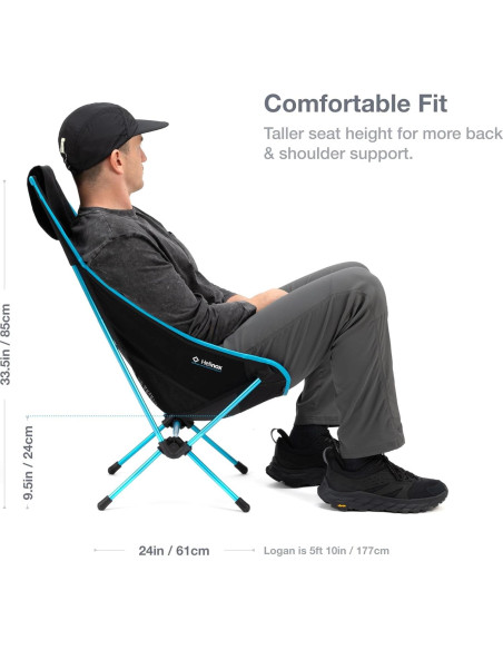 Silla Helinox Dos Ultraligera Plegable con Respaldo Alto