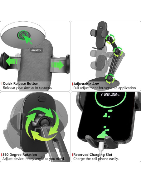 Soporte para Teléfono Wiiki-Tech H9-T7 Ajustable 360