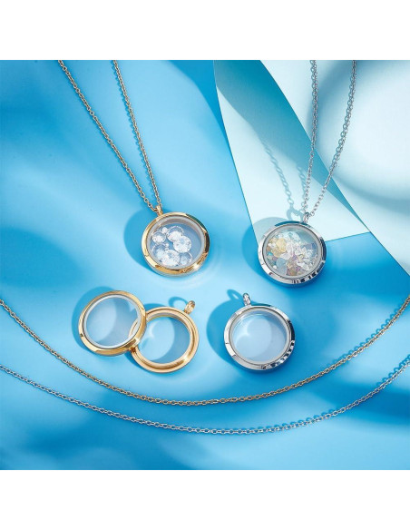 4 Colgantes de Foto de Acero Inoxidable DELORIGIN con Cadena 45cm 4 Colgantes de Foto de Acero Inoxidable DELORIGIN con Cadena 45cm