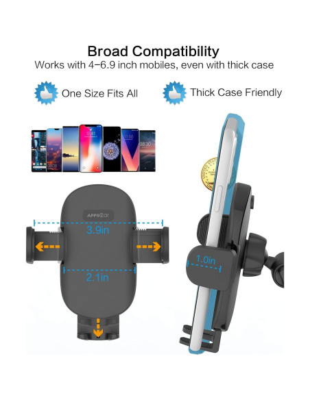 Soporte para Teléfono Wiiki-Tech H9-T7 Ajustable 360