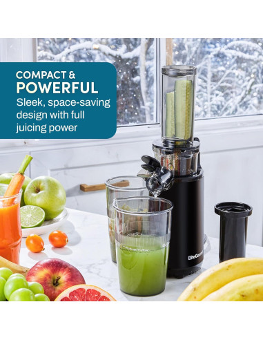 Exprimidor Masticador Elite Gourmet EJX600 0.47L Negro