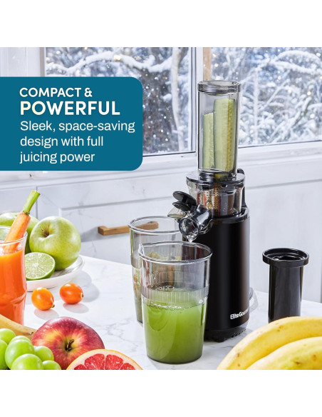 Exprimidor Masticador Elite Gourmet EJX600 0.47L Negro