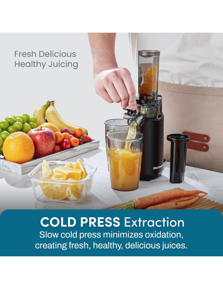 Exprimidor Masticador Elite Gourmet EJX600 0.47L Negro