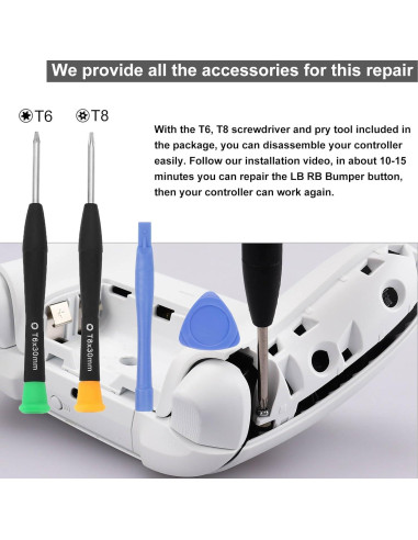 Kit Reparación Bumpers Xbox Series X/S Ikpek Blanco