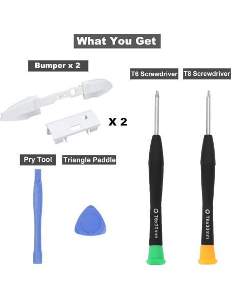 Kit Reparación Bumpers Xbox Series X/S Ikpek Blanco