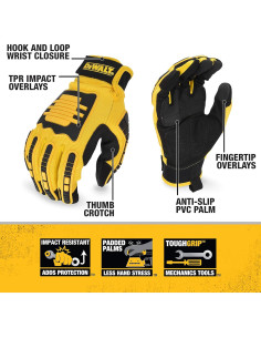 Guante de Trabajo Dewalt DPG781XL Negro/Amarillo 2