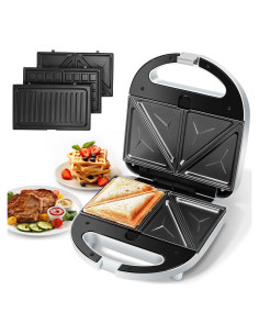 Sandwichera Aigostar 3 en 1 Grill Waffle 750W Antiadherente