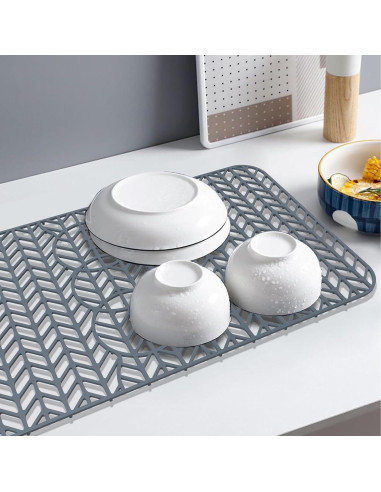 GUUKIN Alfombrilla de Silicona para Fregadero 73.66x39.05cm Gris