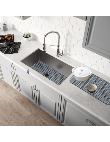 GUUKIN Alfombrilla de Silicona para Fregadero 73.66x39.05cm Gris