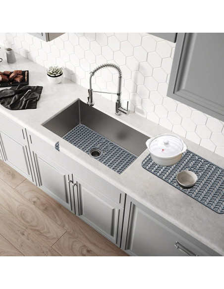 GUUKIN Alfombrilla de Silicona para Fregadero 73.66x39.05cm Gris