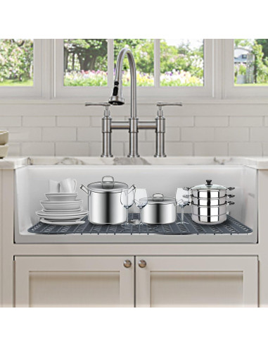 GUUKIN Alfombrilla de Silicona para Fregadero 73.66x39.05cm Gris