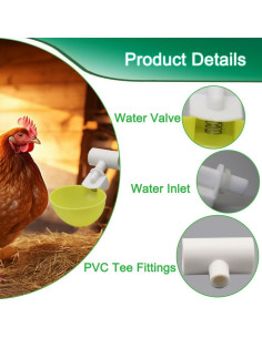 Bebedero Automático para Pollos MODUODUO 12 Tazas 8,49 cm 2