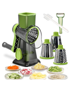 Rallador de Queso Rotatorio BNUNWISH 3 Cuchillas Acero Inoxidable