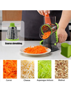 Rallador de Queso Rotatorio BNUNWISH 3 Cuchillas Acero Inoxidable 2