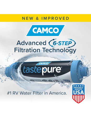 Filtro de Agua Camco Tastepure RV 40043 - Alto Flujo y Compacto