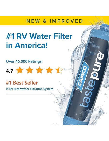 Filtro de Agua Camco Tastepure RV 40043 - Alto Flujo y Compacto
