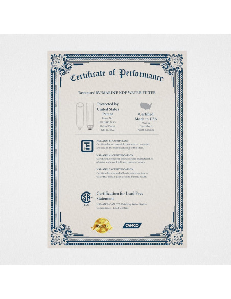 Filtro de Agua Camco Tastepure RV 40043 - Alto Flujo y Compacto