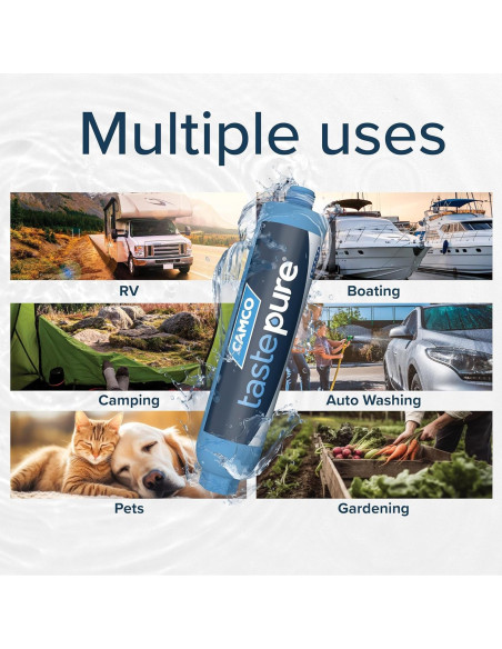 Filtro de Agua Camco Tastepure RV 40043 - Alto Flujo y Compacto