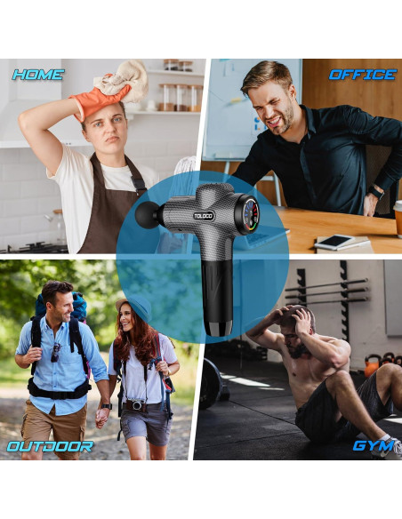 Pistola de Masaje TOLOCO X8, 10 Cabezas, 7 Velocidades, Silenciosa Pistola de Masaje TOLOCO X8, 10 Cabezas, 7 Velocidades, Silenciosa