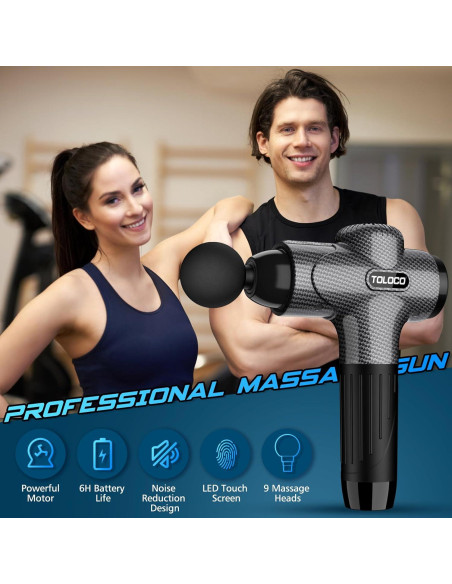 Pistola de Masaje TOLOCO X8, 10 Cabezas, 7 Velocidades, Silenciosa Pistola de Masaje TOLOCO X8, 10 Cabezas, 7 Velocidades, Silenciosa