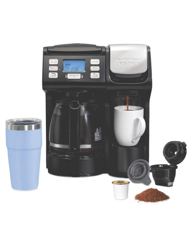 Cafetera Hamilton Beach FlexBrew Trio 2 Vías 12 Tazas Negra