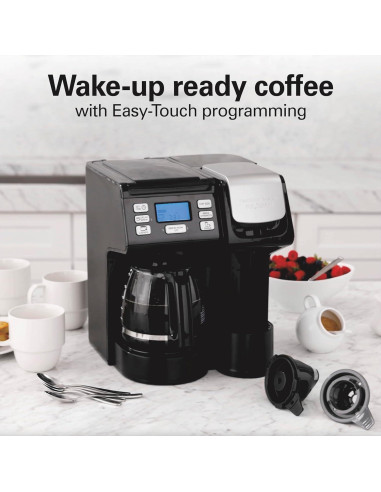 Cafetera Hamilton Beach FlexBrew Trio 2 Vías 12 Tazas Negra