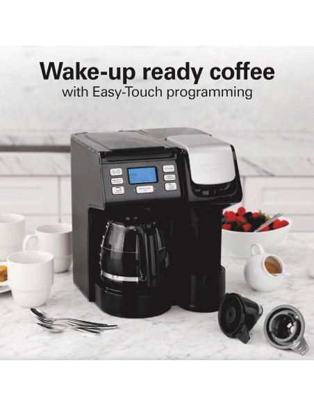 Cafetera Hamilton Beach FlexBrew Trio 2 Vías 12 Tazas Negra