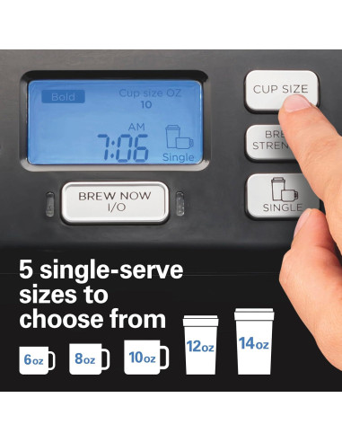 Cafetera Hamilton Beach FlexBrew Trio 2 Vías 12 Tazas Negra