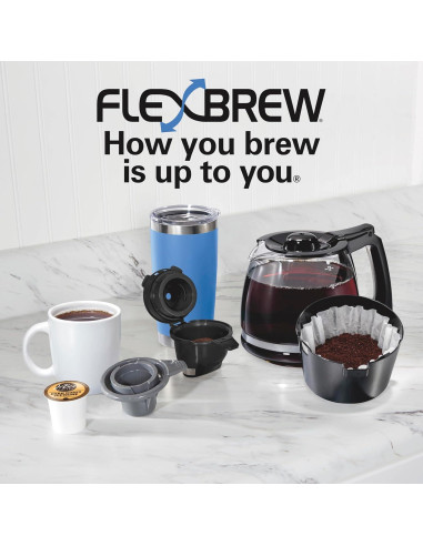 Cafetera Hamilton Beach FlexBrew Trio 2 Vías 12 Tazas Negra