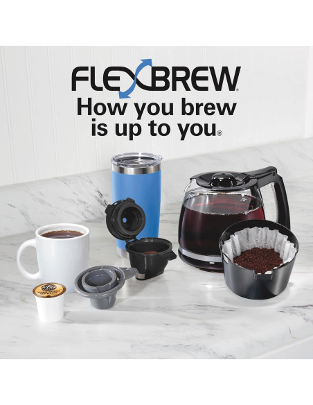 Cafetera Hamilton Beach FlexBrew Trio 2 Vías 12 Tazas Negra