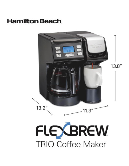 Cafetera Hamilton Beach FlexBrew Trio 2 Vías 12 Tazas Negra