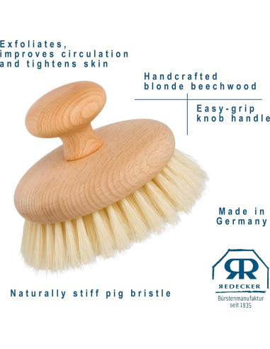 Cepillo de Masaje Redecker de Cerda Natural 9.84 cm