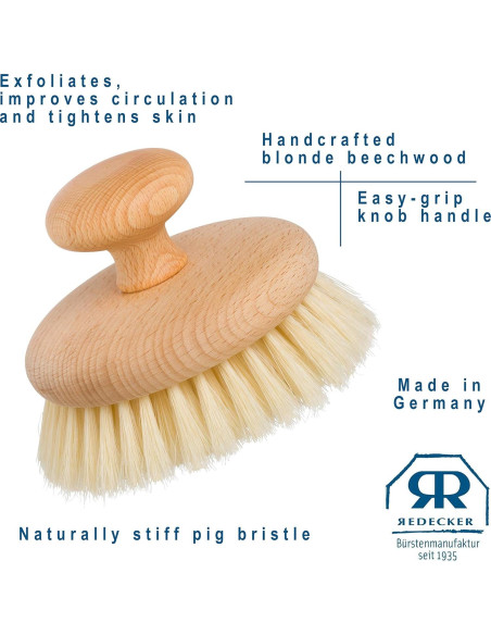 Cepillo de Masaje Redecker de Cerda Natural 9.84 cm