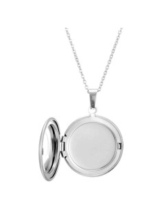 Collar medallón redondo de acero inoxidable Jude Jewelers 45.72 cm