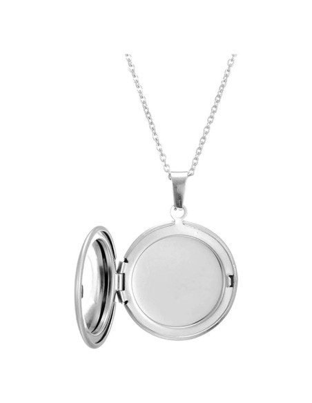 Collar medallón redondo de acero inoxidable Jude Jewelers 45.72 cm