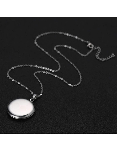 Collar medallón redondo de acero inoxidable Jude Jewelers 45.72 cm