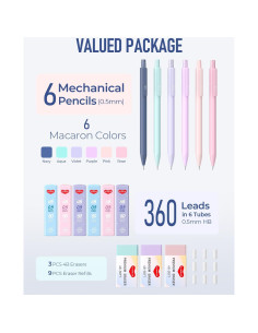 Juego de 6 lápices mecánicos Smallbudi 0.5mm pastel 2