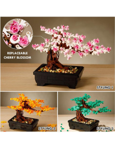 Conjunto de Construcción Árbol Flor de Cerezo LOMbee 3 en 1 2