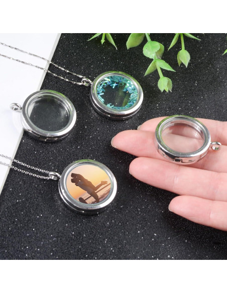 Encantos de Locket de Memoria WANDIC - 4 Piezas Plata Encantos de Locket de Memoria WANDIC - 4 Piezas Plata