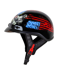 Casco Cartman CM-808AFS Pequeño Calavera Patriótica