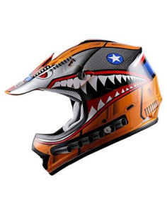 Casco Motocross Kids Power Gear HBOY Shark Naranja S