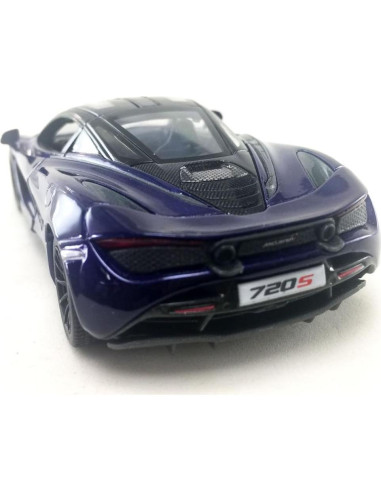 Modelo McLaren 720S Kinsmart 1:36 Metal Púrpura 12.7 cm