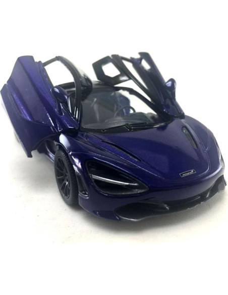 Modelo McLaren 720S Kinsmart 1:36 Metal Púrpura 12.7 cm