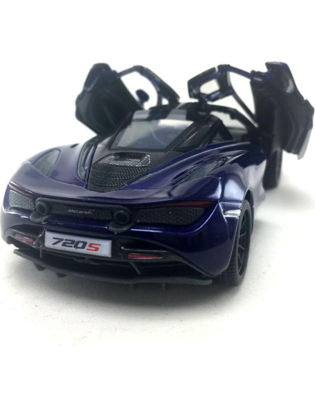 Modelo McLaren 720S Kinsmart 1:36 Metal Púrpura 12.7 cm